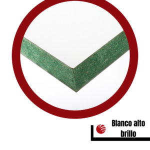 Melamina Blanca Alto Brillo Hidrófuga 18mm x1.22 m x2.44 m
